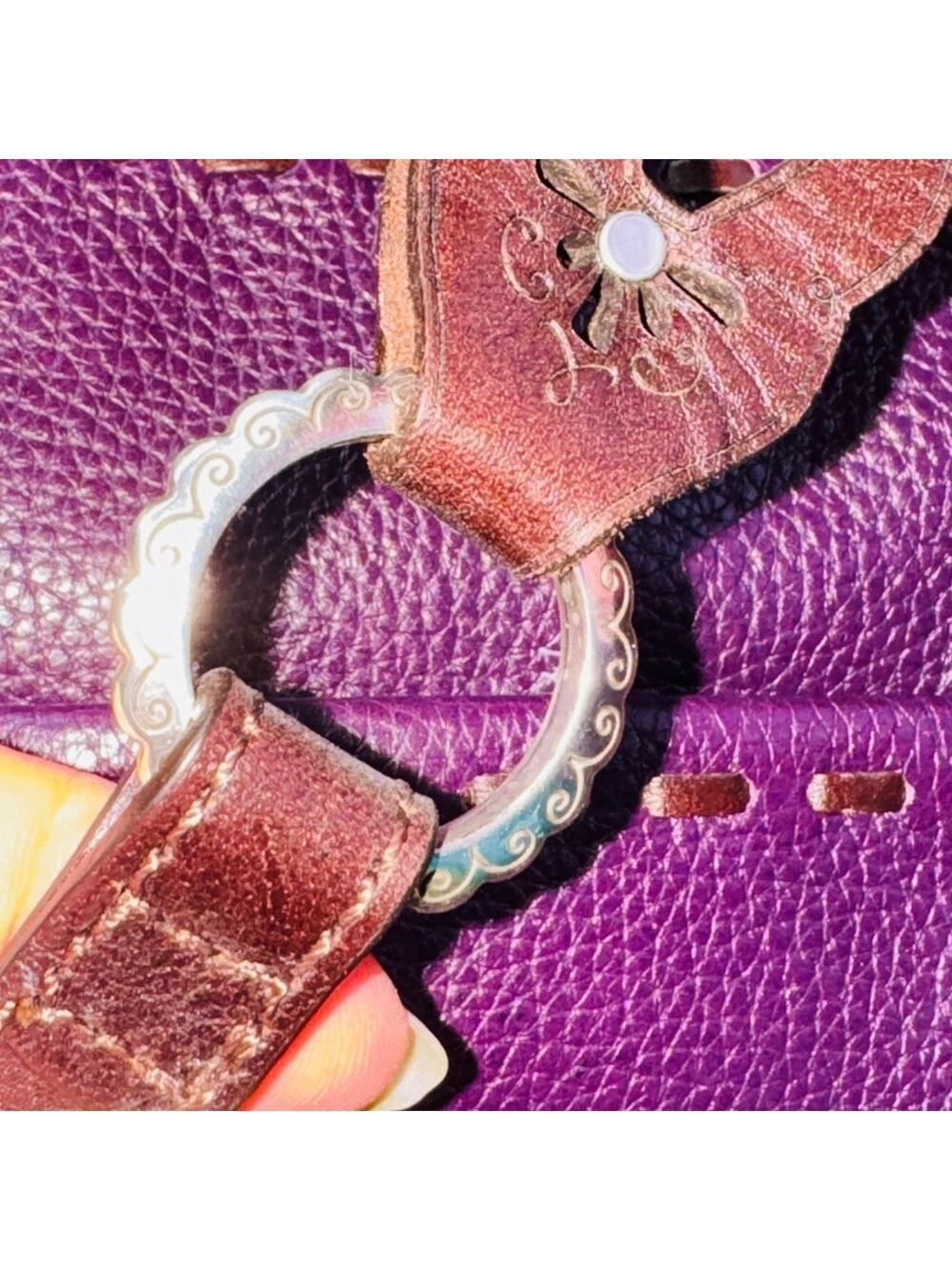 Brighton purple leather crossbody - Picture 7 of 14
